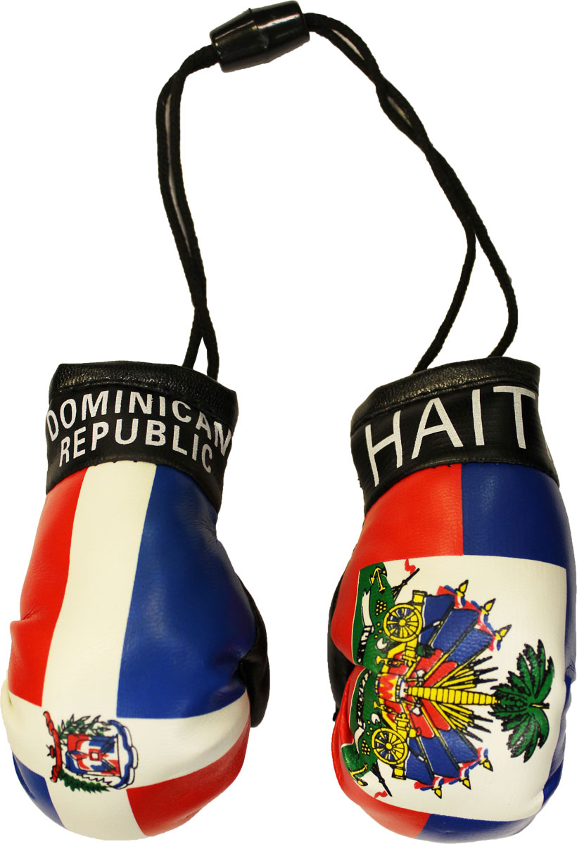 Dominican Republic Flag Boxing Glove Decor - Car Mirror & Wall Hanging For Boxing Fans