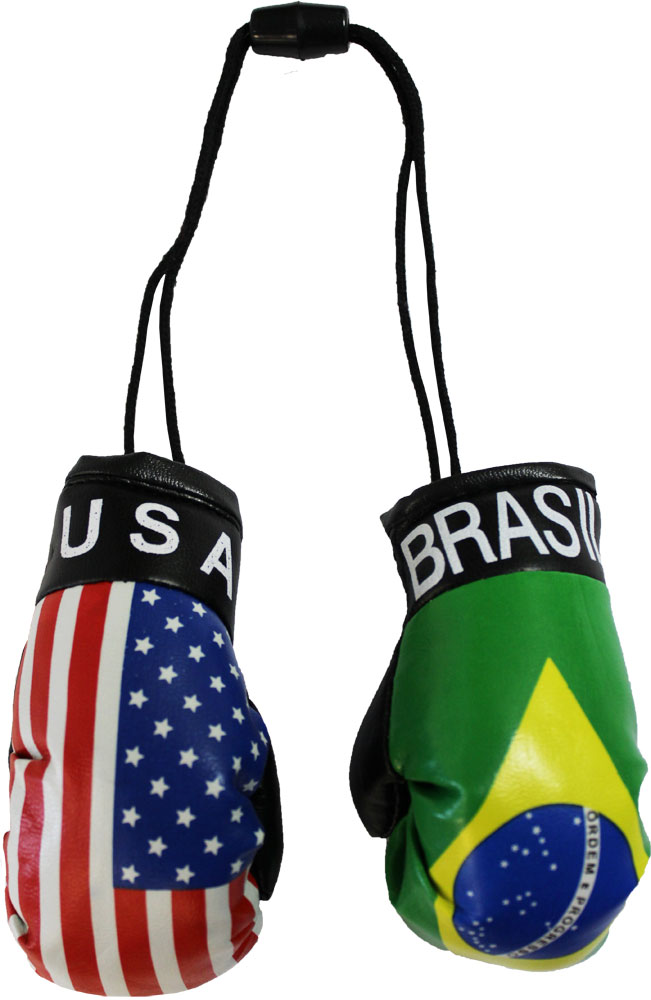 BRAZIL COUNTRY FLAG HANGING MINI BOXING GLOVES 