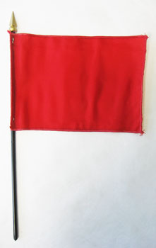 Buy Red - 4"X6" Solid Color Stick Flag | Flagline