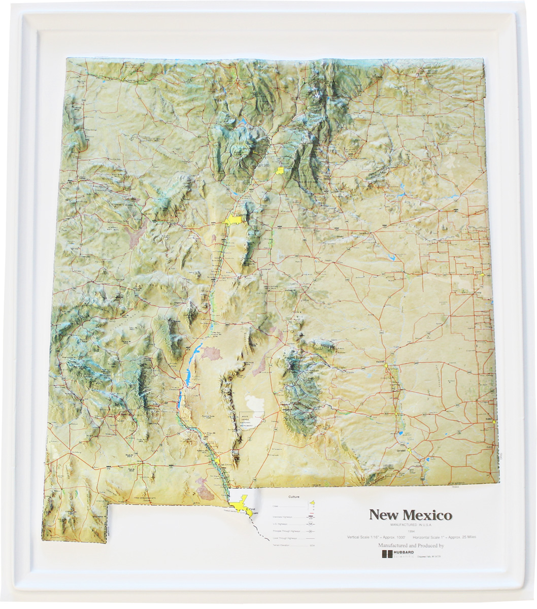New Mexico Wall Map With Roads By Map Resources Mapsa