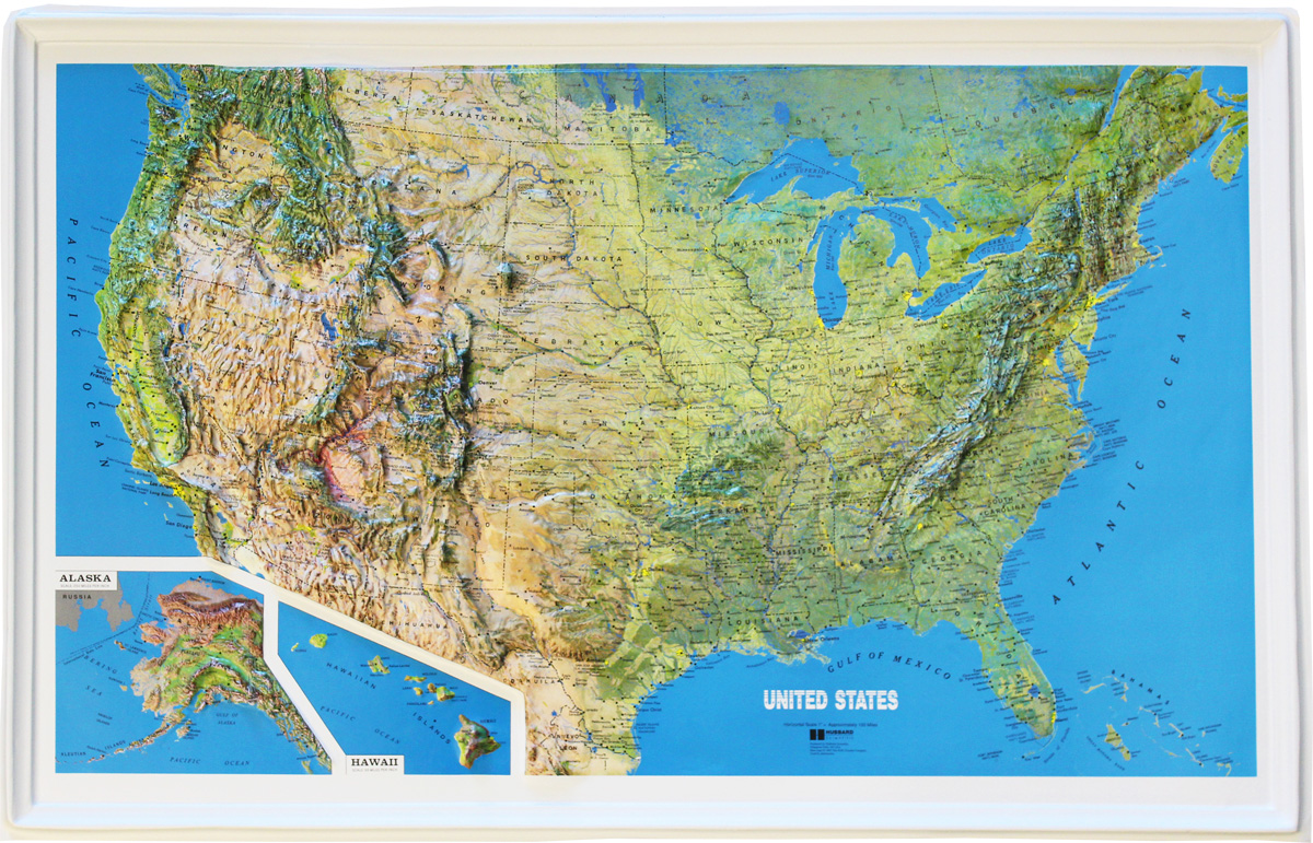 Large Detailed Relief Administrative And Political Map Of The Usa With