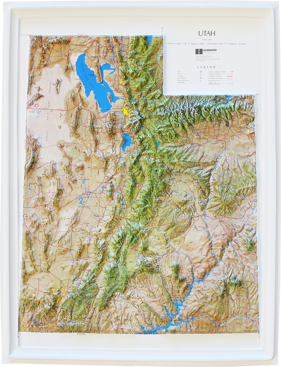 Physical Map Of Utah