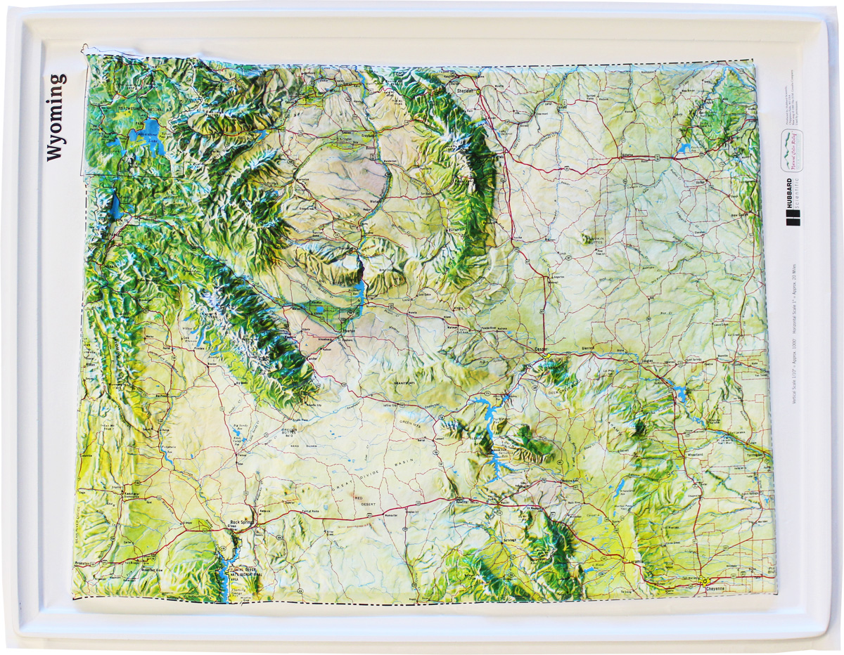 Buy Wyoming Relief Map  Flagline
