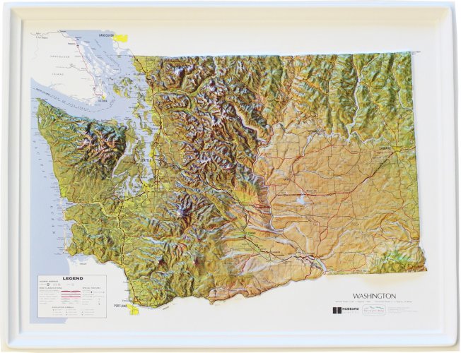 Buy Washington Relief Map Flagline